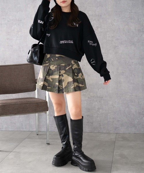 WEGO（ウィゴー）の「WEGO/スクリブルグラフィックスウェット（スウェット・レディース・ホワイト/ブラック・FREE）」の10枚目の写真