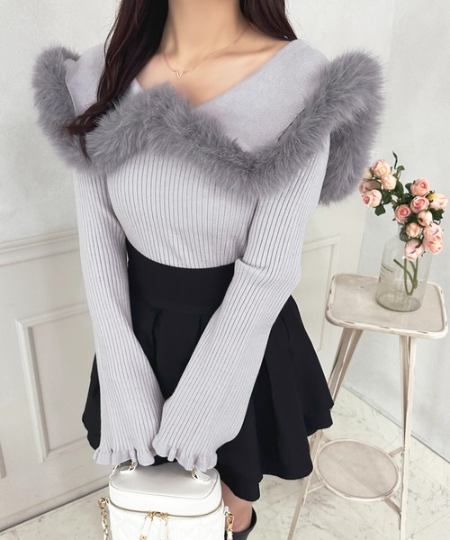 セール】2wayふわふわ襟ニットプルオーバー【ZOZOTOWN限定アイテム