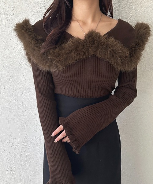 セール】2wayふわふわ襟ニットプルオーバー【ZOZOTOWN限定アイテム