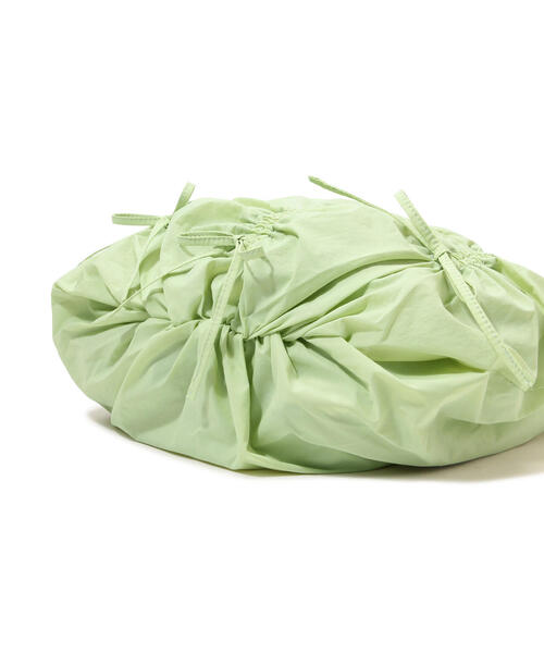 FREE'S MART（フリーズマート）の「◆くしゅリボントート（トートバッグ・レディース・ブラック/ライトグリーン・ﾌﾘ-）」の11枚目の写真