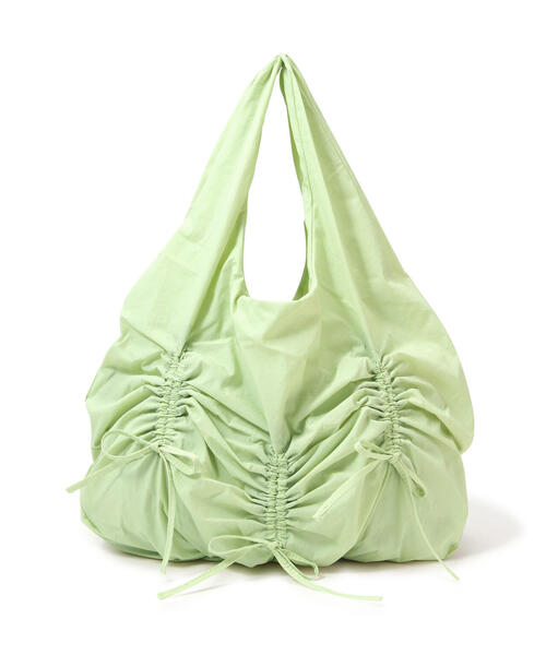 FREE'S MART（フリーズマート）の「◆くしゅリボントート（トートバッグ・レディース・ブラック/ライトグリーン・ﾌﾘ-）」の14枚目の写真