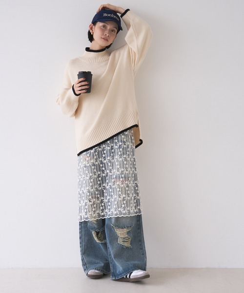 coca（coca）（コカ）の「スウェード調 ロゴ刺繍キャップ（キャップ・レディース・ネイビー/アイボリー・ONE SIZE）」の8枚目の写真