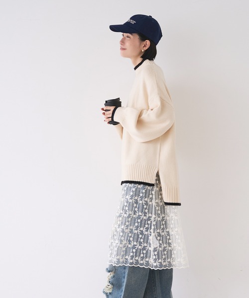 coca（coca）（コカ）の「スウェード調 ロゴ刺繍キャップ（キャップ・レディース・ネイビー/アイボリー・ONE SIZE）」の11枚目の写真