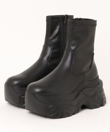 【厚底】サイドジップスニーカーブーツ 502-WK