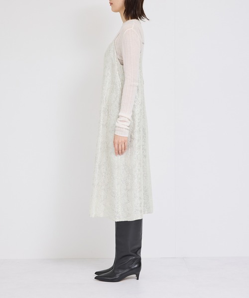 ROPE'(ロペ)の「スパンコールバックUキャミワンピース(ワンピース・レディース・ホワイト系その他/ベージュ・FREE)」の3枚目の写真