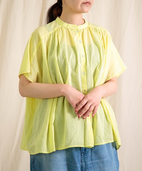 Brocante（ブロカント）の「[Brocante / ブロカント] インドボイル フロンセシャツ（シャツ/ブラウス・レディース・ブラック/チャコールグレー/ベージュ/ホワイト/ロイヤルブルー/レモンイエロー・2）」の6枚目の写真