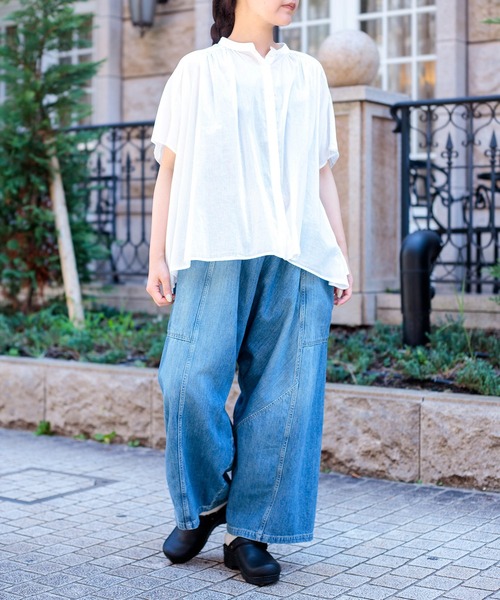 Brocante（ブロカント）の「[Brocante / ブロカント] インドボイル フロンセシャツ（シャツ/ブラウス・レディース・ブラック/チャコールグレー/ベージュ/ホワイト/ロイヤルブルー/レモンイエロー・2）」の15枚目の写真