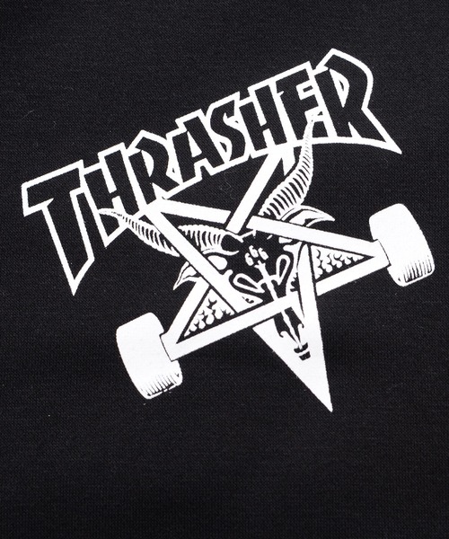 THRASHER（スラッシャー）の「『THRASHER/スラッシャー』総柄プリント＆刺繍C/N長袖 トレーナー （スウェット・レディース・グリーン/ブラック/ネイビー/ホワイト・L/M）」の7枚目の写真