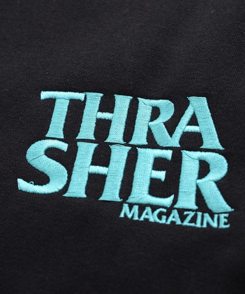THRASHER（スラッシャー）の「『THRASHER/スラッシャー』総柄プリント＆刺繍C/N長袖 トレーナー （スウェット・レディース・グリーン/ブラック/ネイビー/ホワイト・L/M）」の11枚目の写真