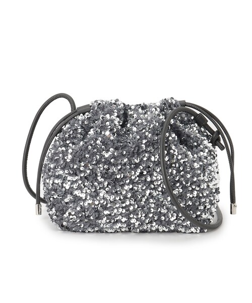 SHOO・LA・RUE（シューラルー）の「◆スパンコール巾着ショルダーバッグ（ショルダーバッグ・レディース・シルバー/シルバー系3/ブラック・00）」の2枚目の写真