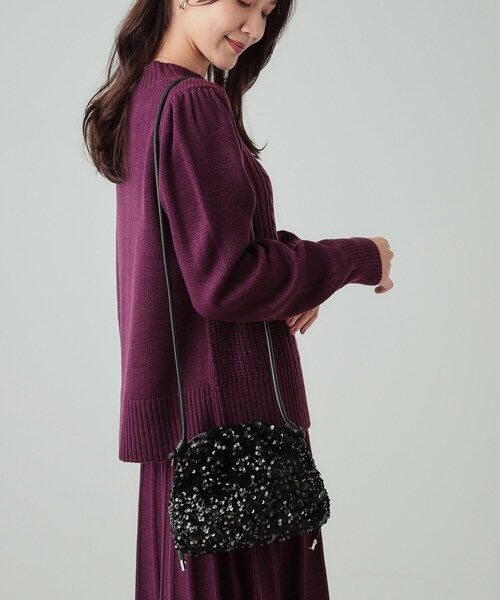 SHOO・LA・RUE（シューラルー）の「◆スパンコール巾着ショルダーバッグ（ショルダーバッグ・レディース・シルバー/シルバー系3/ブラック・00）」の15枚目の写真