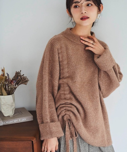 mil(ミル)の「【150㎝前後の小柄さんサイズ】ふわとろ ドロストニット(ニット/セーター・レディース・モカ/ライトグレー/オフホワイト・ONE SIZE)」の20枚目の写真