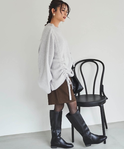 mil(ミル)の「【150㎝前後の小柄さんサイズ】ふわとろ ドロストニット(ニット/セーター・レディース・モカ/ライトグレー/オフホワイト・ONE SIZE)」の11枚目の写真