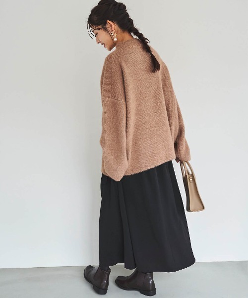 mil(ミル)の「【150㎝前後の小柄さんサイズ】ふわとろ ドロストニット(ニット/セーター・レディース・モカ/ライトグレー/オフホワイト・ONE SIZE)」の18枚目の写真