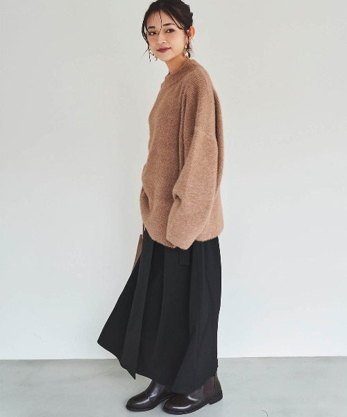 mil(ミル)の「【150㎝前後の小柄さんサイズ】ふわとろ ドロストニット(ニット/セーター・レディース・モカ/ライトグレー/オフホワイト・ONE SIZE)」の19枚目の写真