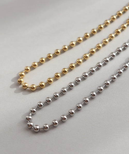 ieLS（イエルズ）の「金属アレルギー対応「ieLS」ステンレス　ボールチェーンネックレス（ネックレス・メンズ・シルバー/ゴールド・ONE SIZE）」の2枚目の写真