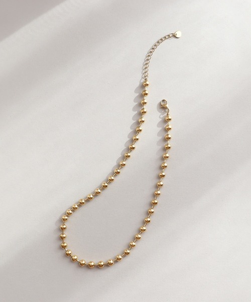 ieLS（イエルズ）の「金属アレルギー対応「ieLS」ステンレス　ボールチェーンネックレス（ネックレス・メンズ・シルバー/ゴールド・ONE SIZE）」の4枚目の写真