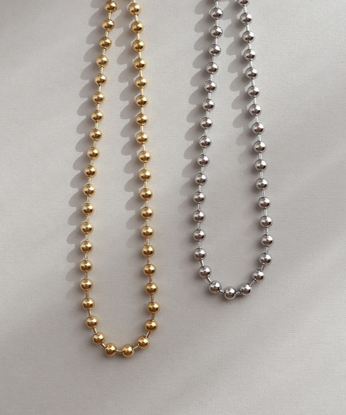 ieLS（イエルズ）の「金属アレルギー対応「ieLS」ステンレス　ボールチェーンネックレス（ネックレス・メンズ・シルバー/ゴールド・ONE SIZE）」の3枚目の写真