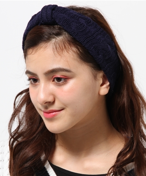 CIAOPANIC TYPY（チャオパニックティピー）の「ケーブルヘアバンド（ヘアバンド・レディース・グレー/ネイビー/カーキ・FREE）」の3枚目の写真