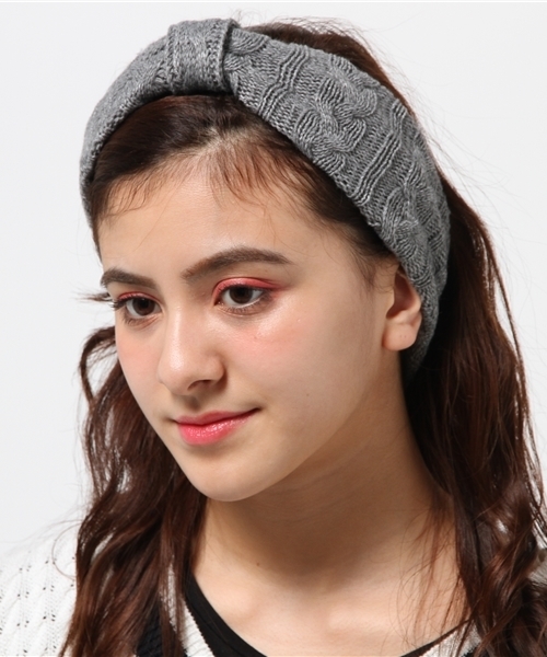 CIAOPANIC TYPY（チャオパニックティピー）の「ケーブルヘアバンド（ヘアバンド・レディース・グレー/ネイビー/カーキ・FREE）」の2枚目の写真