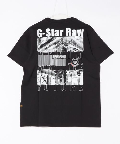 G-STAR（ジースター）の「BARCODE BACK GRAPHIC LOOSE T-SHIRT/バックグラフィックプリントオーバーサイズTシャツ（Tシャツ/カットソー・メンズ・ダークブラック/ホワイト・X-SMALL/SMALL/MEDIUM/LARGE/X-LARGE）」の17枚目の写真