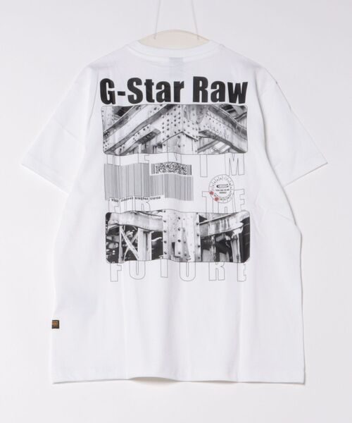 G-STAR（ジースター）の「BARCODE BACK GRAPHIC LOOSE T-SHIRT/バックグラフィックプリントオーバーサイズTシャツ（Tシャツ/カットソー・メンズ・ダークブラック/ホワイト・X-SMALL/SMALL/MEDIUM/LARGE/X-LARGE）」の18枚目の写真