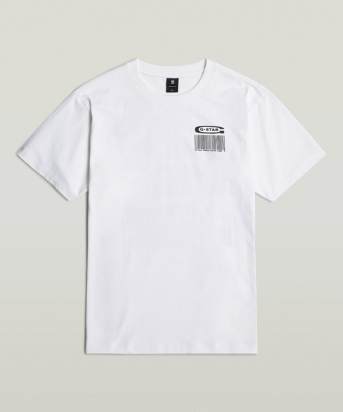 G-STAR（ジースター）の「BARCODE BACK GRAPHIC LOOSE T-SHIRT/バックグラフィックプリントオーバーサイズTシャツ（Tシャツ/カットソー・メンズ・ダークブラック/ホワイト・X-SMALL/SMALL/MEDIUM/LARGE/X-LARGE）」の3枚目の写真