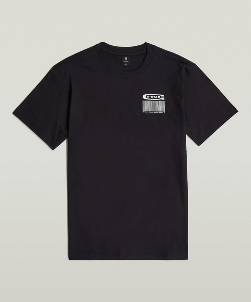 G-STAR（ジースター）の「BARCODE BACK GRAPHIC LOOSE T-SHIRT/バックグラフィックプリントオーバーサイズTシャツ（Tシャツ/カットソー・メンズ・ダークブラック/ホワイト・X-SMALL/SMALL/MEDIUM/LARGE/X-LARGE）」の10枚目の写真