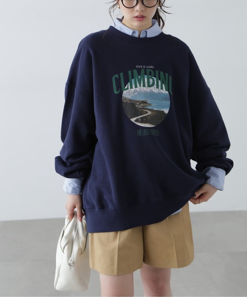 FREE'S MART(フリーズマート)の「◇マウンテンプリントビッグスウェット(スウェット・レディース・ホワイト/グレー/ネイビー・FREE)」の3枚目の写真