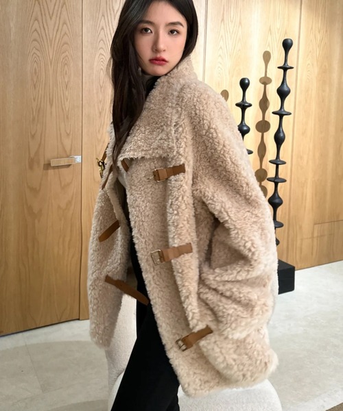 DIAVEL（ディアベル）の「キルディング裏地ファーコート（その他アウター・レディース・ベージュ/ブラウン・M）」の10枚目の写真