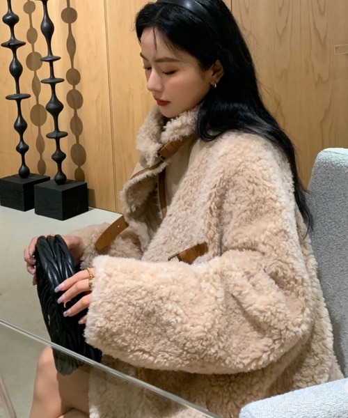 DIAVEL（ディアベル）の「キルディング裏地ファーコート（その他アウター・レディース・ベージュ/ブラウン・M）」の8枚目の写真