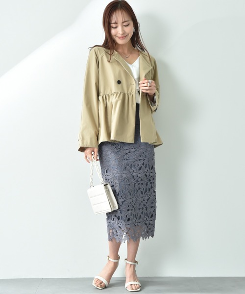 INTERPLANET（インタープラネット）の「ノーカラーオーバーサイズショートコート（その他アウター・レディース・ベージュ/ブラック/アイボリー・FREE）」の7枚目の写真