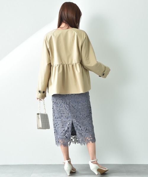 INTERPLANET（インタープラネット）の「ノーカラーオーバーサイズショートコート（その他アウター・レディース・ベージュ/ブラック/アイボリー・FREE）」の9枚目の写真