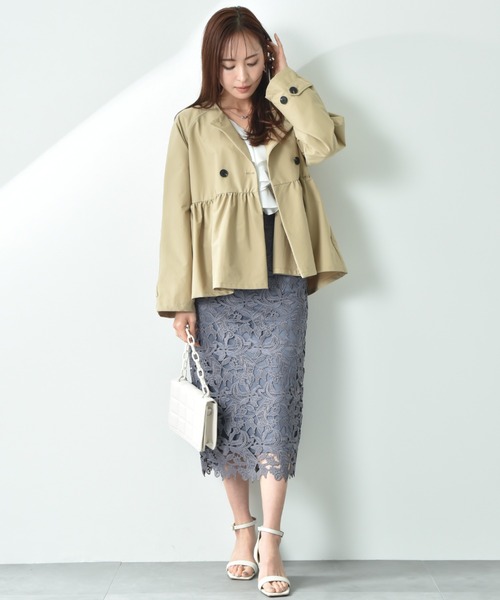 INTERPLANET（インタープラネット）の「ノーカラーオーバーサイズショートコート（その他アウター・レディース・ベージュ/ブラック/アイボリー・FREE）」の11枚目の写真