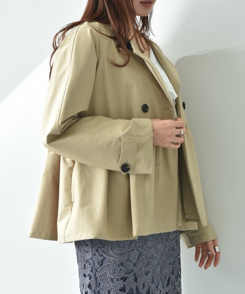 INTERPLANET（インタープラネット）の「ノーカラーオーバーサイズショートコート（その他アウター・レディース・ベージュ/ブラック/アイボリー・FREE）」の5枚目の写真