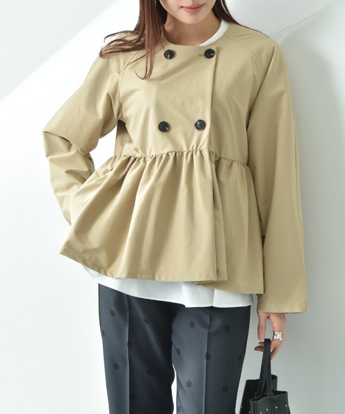 INTERPLANET（インタープラネット）の「ノーカラーオーバーサイズショートコート（その他アウター・レディース・ベージュ/ブラック/アイボリー・FREE）」の12枚目の写真