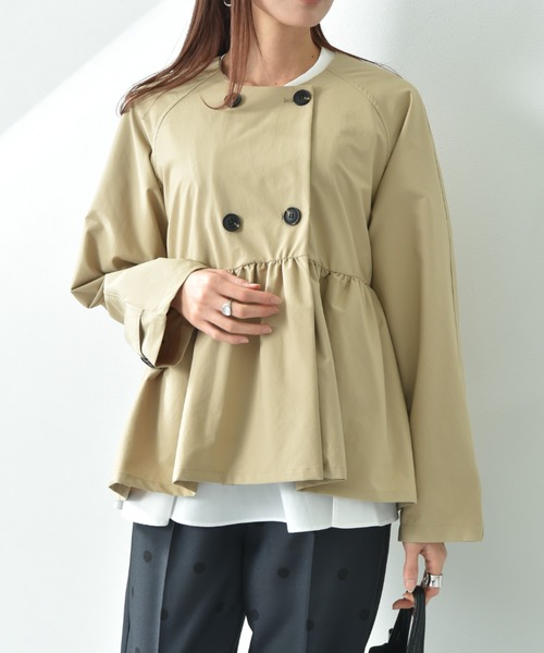 INTERPLANET（インタープラネット）の「ノーカラーオーバーサイズショートコート（その他アウター・レディース・ベージュ/ブラック/アイボリー・FREE）」の15枚目の写真