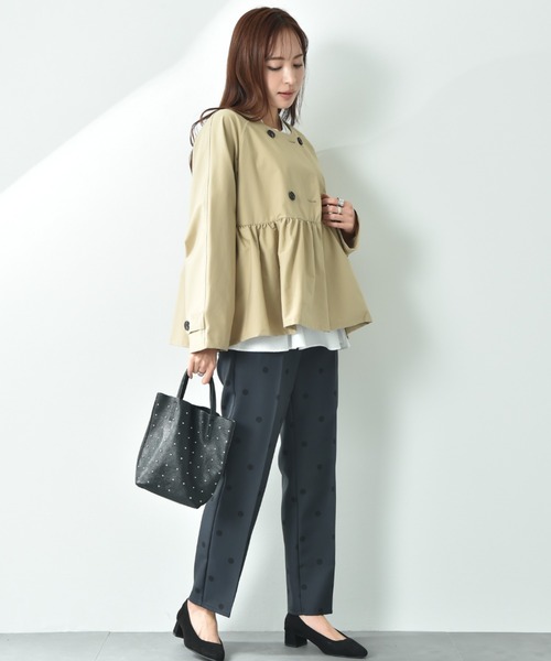 INTERPLANET（インタープラネット）の「ノーカラーオーバーサイズショートコート（その他アウター・レディース・ベージュ/ブラック/アイボリー・FREE）」の17枚目の写真