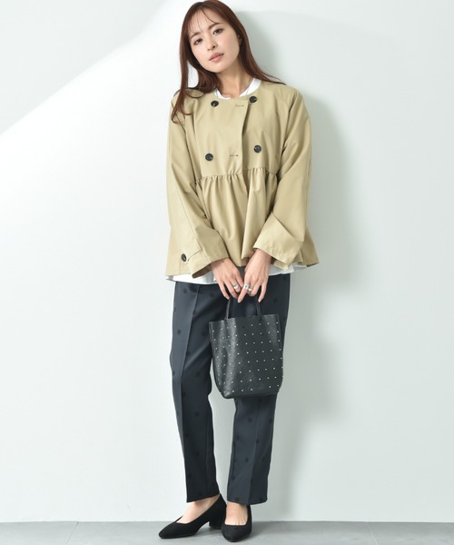 INTERPLANET（インタープラネット）の「ノーカラーオーバーサイズショートコート（その他アウター・レディース・ベージュ/ブラック/アイボリー・FREE）」の18枚目の写真