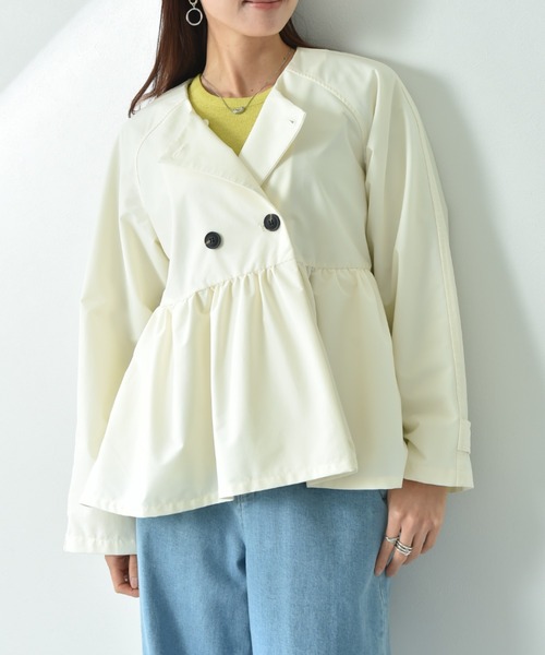 INTERPLANET（インタープラネット）の「ノーカラーオーバーサイズショートコート（その他アウター・レディース・ベージュ/ブラック/アイボリー・FREE）」の22枚目の写真