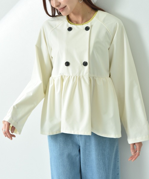 INTERPLANET（インタープラネット）の「ノーカラーオーバーサイズショートコート（その他アウター・レディース・ベージュ/ブラック/アイボリー・FREE）」の21枚目の写真