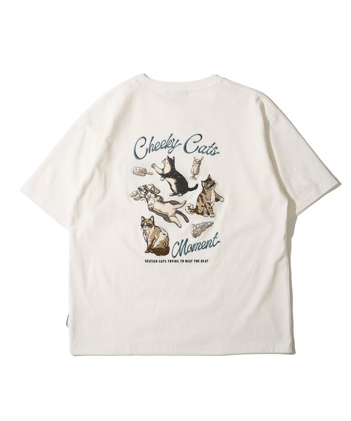 ヨッピー Tシャツ POWER SCARF Sasquatchfabrix. [ “CUBISM POWER” TRIM H/S T-SHIRT ] WHITE