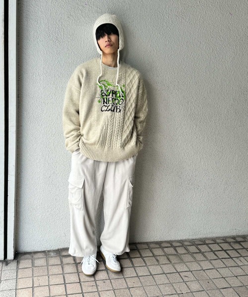 SENSE OF PLACE by URBAN RESEARCH（センスオブプレイスバイアーバンリサーチ）の「『別注』SHUHEI KOKI×SENSE OF PLACE　プリントニット（ニット/セーター・メンズ・ブルー/ライトベージュ/ダークブラウン・MEDIUM/LARGE）」の8枚目の写真