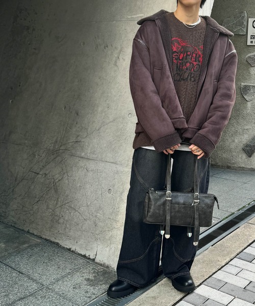 SENSE OF PLACE by URBAN RESEARCH（センスオブプレイスバイアーバンリサーチ）の「『別注』SHUHEI KOKI×SENSE OF PLACE　プリントニット（ニット/セーター・メンズ・ブルー/ライトベージュ/ダークブラウン・MEDIUM/LARGE）」の16枚目の写真