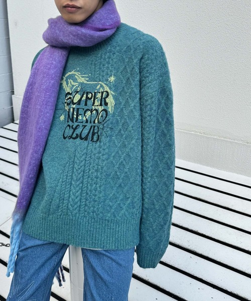 SENSE OF PLACE by URBAN RESEARCH（センスオブプレイスバイアーバンリサーチ）の「『別注』SHUHEI KOKI×SENSE OF PLACE　プリントニット（ニット/セーター・メンズ・ブルー/ライトベージュ/ダークブラウン・MEDIUM/LARGE）」の20枚目の写真