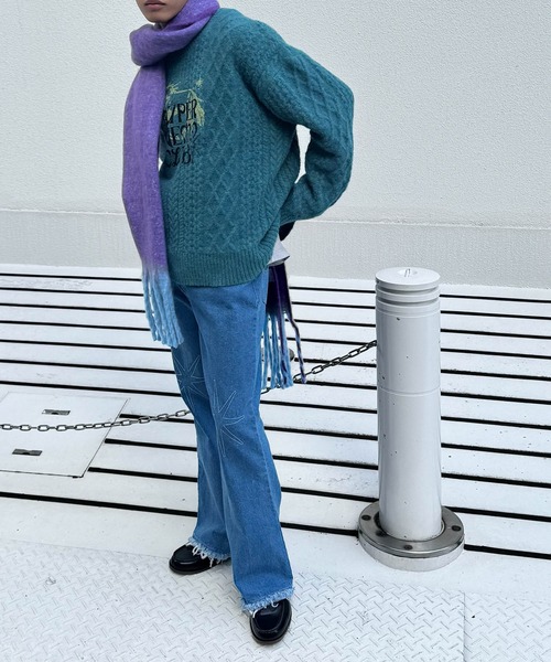 SENSE OF PLACE by URBAN RESEARCH（センスオブプレイスバイアーバンリサーチ）の「『別注』SHUHEI KOKI×SENSE OF PLACE　プリントニット（ニット/セーター・メンズ・ブルー/ライトベージュ/ダークブラウン・MEDIUM/LARGE）」の22枚目の写真