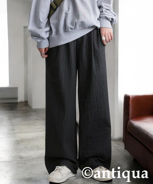 antiqua(アンティカ)の「シワ加工パンツ(その他パンツ・レディース・ブラック/ホワイト・MEDIUM/LARGE)」の2枚目の写真