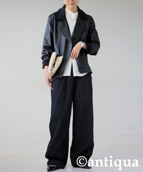 antiqua(アンティカ)の「シワ加工パンツ(その他パンツ・レディース・ブラック/ホワイト・MEDIUM/LARGE)」の13枚目の写真
