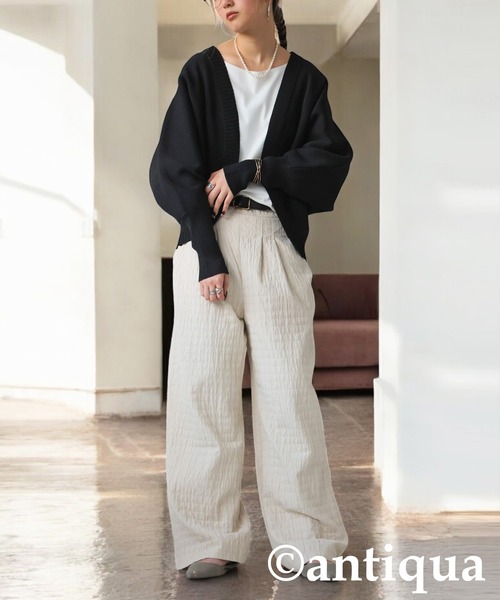 antiqua(アンティカ)の「シワ加工パンツ(その他パンツ・レディース・ブラック/ホワイト・MEDIUM/LARGE)」の3枚目の写真