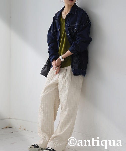 antiqua(アンティカ)の「シワ加工パンツ(その他パンツ・レディース・ブラック/ホワイト・MEDIUM/LARGE)」の4枚目の写真